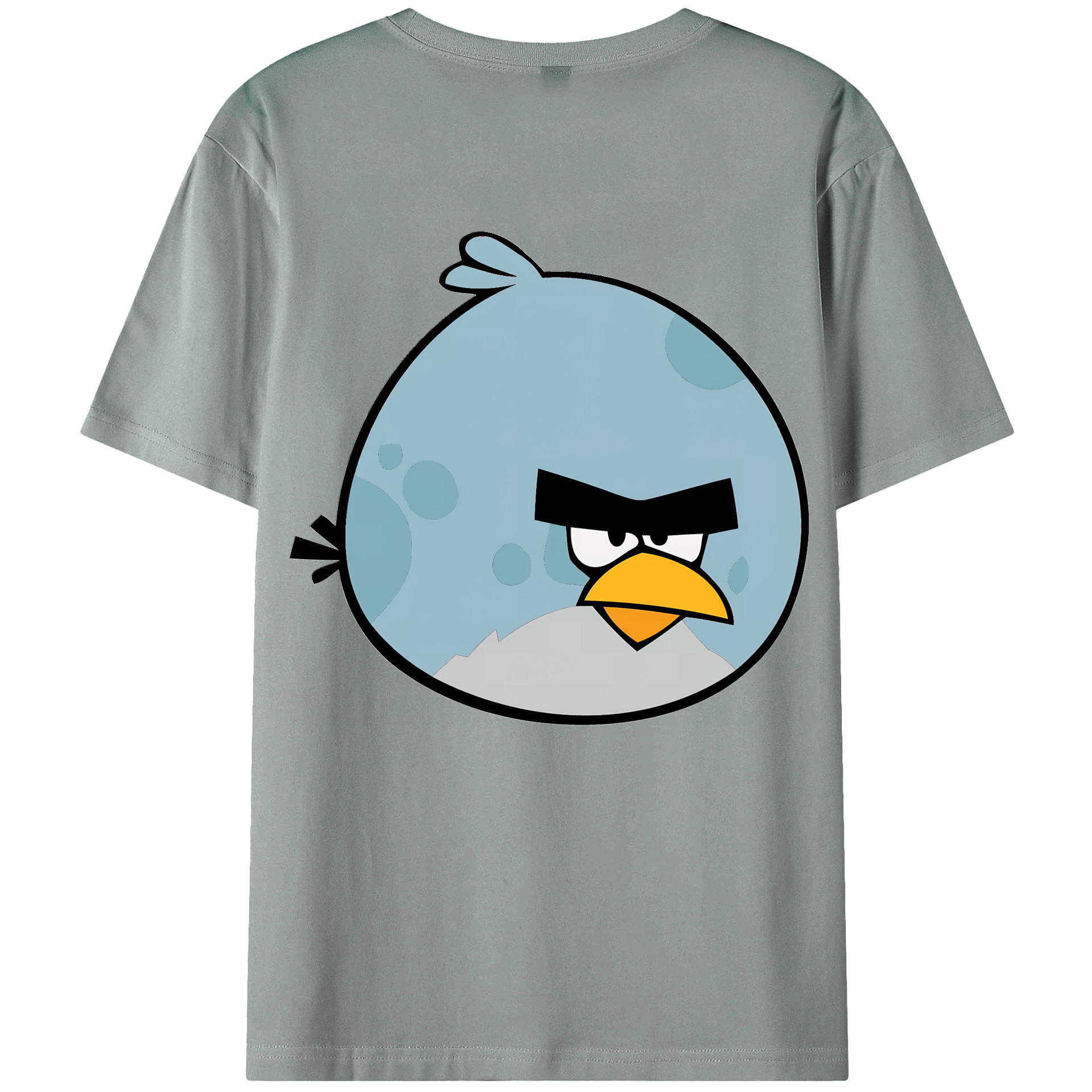 （画像用） Angry Birds アングリーバード 綿100％ メンズ半袖Tシャツ（バックプリント） 通気性